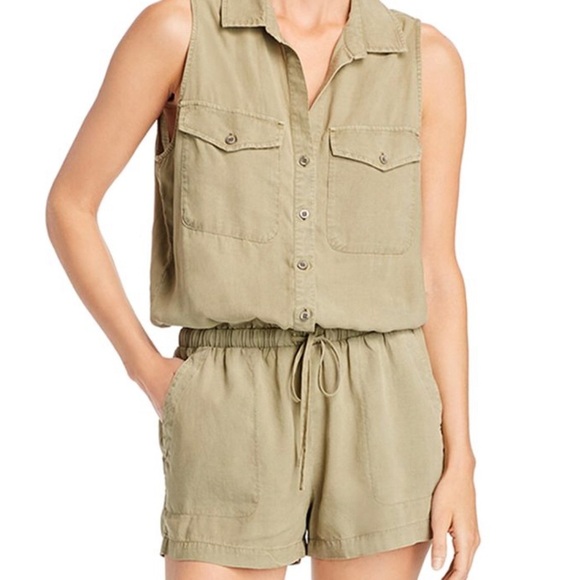 -Bella Dahl Utility Drawstring Romper - Picture 1 of 6